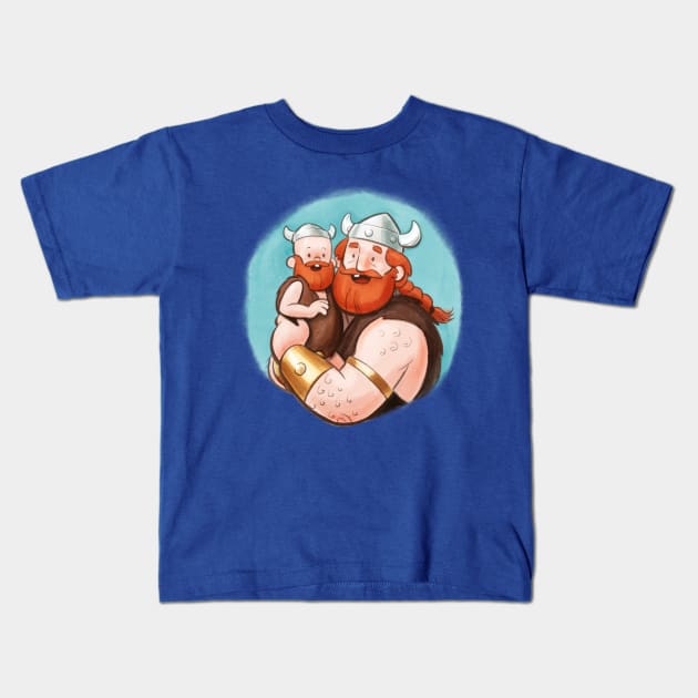 Viking Papa Kids T-Shirt by pavstudio